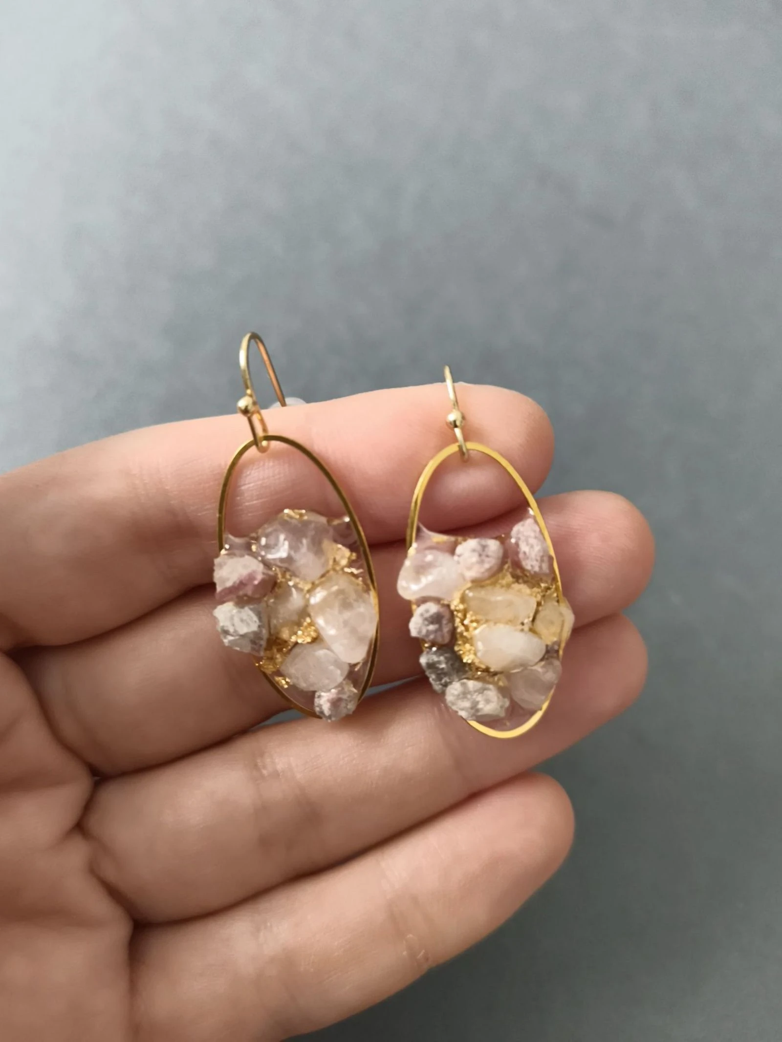 Pendientes de cuarzo rosa – photo 5